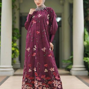 Teratai Dress Maroon